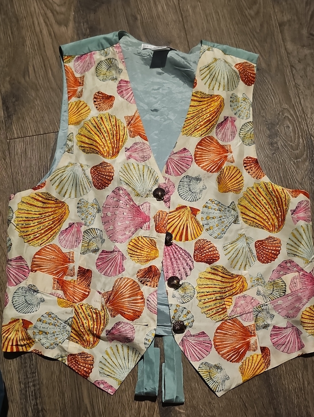The Limited Vest Seashell 80s Print Small Medium Vintage Bohemian Women